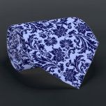 Navy-Blue Floral Damasks Light Blue Background Tie<br><div class="desc">Elegant vintage floral damask in dark navy-blue tones over customizable light blue background color.
Free text formatting with live help available by request.</div>