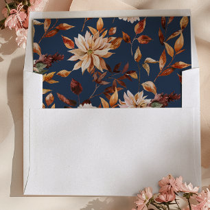 Navy Blue Floral Envelope Liner