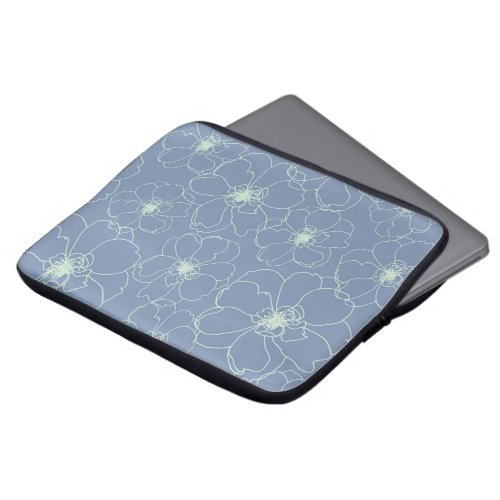 Navy blue floral laptop case