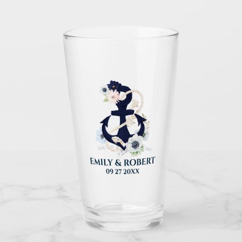 Navy_blue floral nautical boat anchor glass