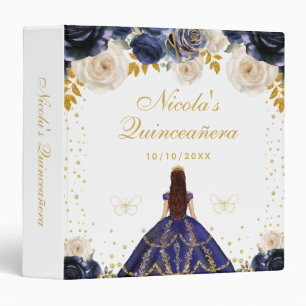Navy Blue Floral Princess Photo Album 3 Ring Binder