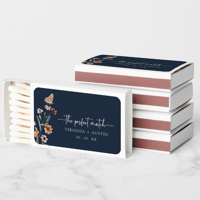 Navy Blue Floral The Perfect Match (Navy Blue Floral The Perfect Match with Butterfly Painted Paperie
)