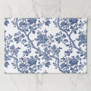 Navy Blue Floral Vine Toile Garden Party Paper Pla Pad