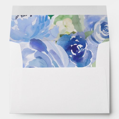 navy blue floral watercolor envelopes 5x7 card