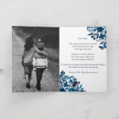 Navy blue Floral watercolor poem photo Mother day Card (Inside)