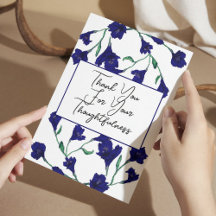 Navy Blue Floral Watercolor Wedding