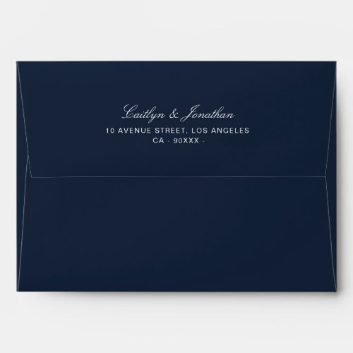 navy blue floral wedding envelope