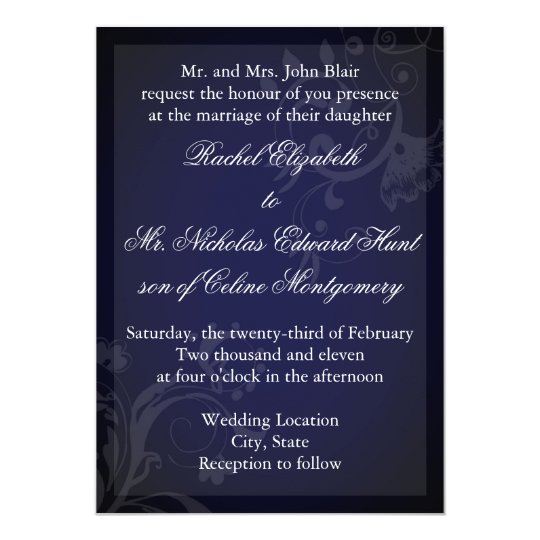 Navy Blue Flourish Card