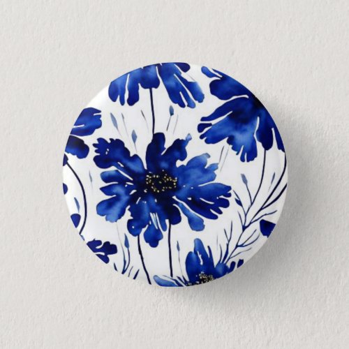 Navy blue flower pattern button