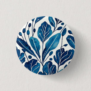 Navy blue flower pattern button