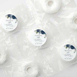 Navy Blue Flowers, Greenery, Boho, Birthday Life Saver® Mints