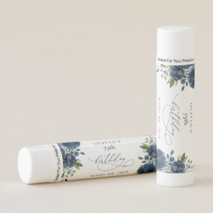 Navy Blue Flowers, Greenery, Boho, Birthday Lip Balm