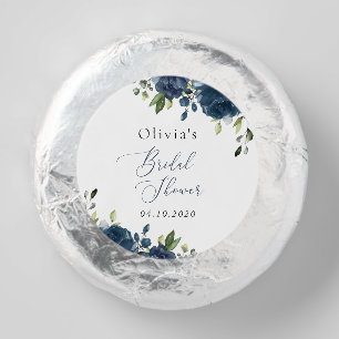 Navy Blue Flowers, Greenery, Boho, Bridal Shower Dipped Oreo Cookie Favors