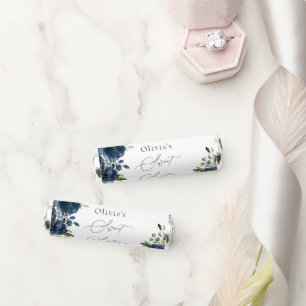 Navy Blue Flowers, Greenery, Boho, Sweet 16 Breath Savers® Mints