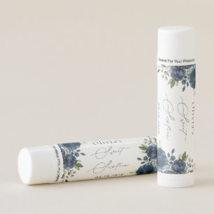 Navy Blue Flowers, Greenery, Boho, Sweet 16 Lip Balm
