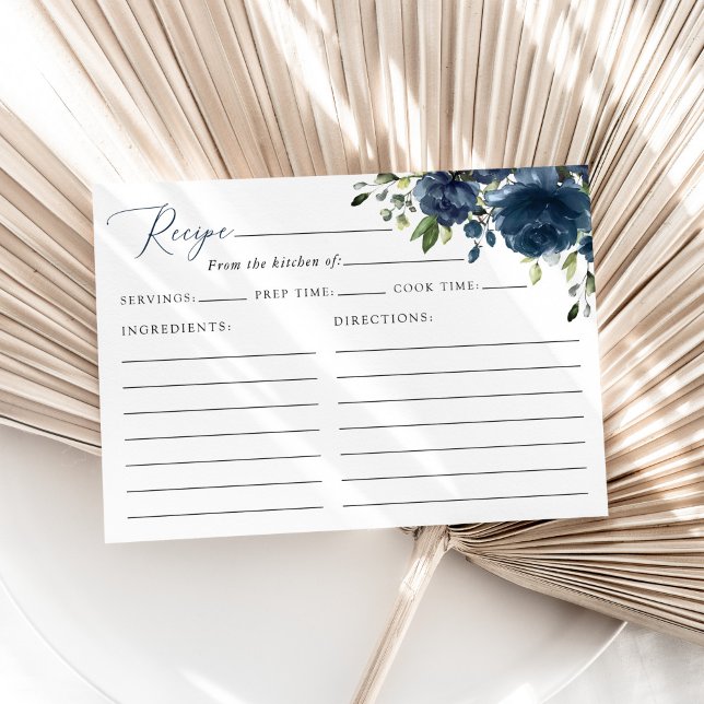 Navy Blue Flowers, Greenery, Bridal Shower Recipe (Creator Uploaded)