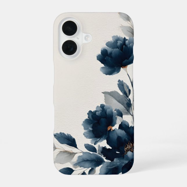 Navy Blue Flowers  Iphone Case (Back)