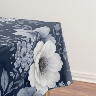 navy blue flowers modern decorative bathroom  tablecloth