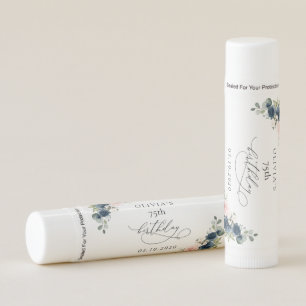 Navy Blue Flowers, Pink Flowers, Boho, Birthday Lip Balm