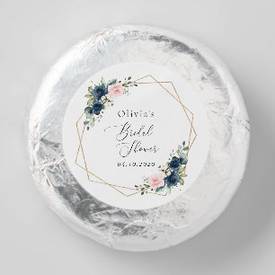 Navy Blue Flowers, Pink Flowers, Bridal Shower Dipped Oreo Cookie Favors