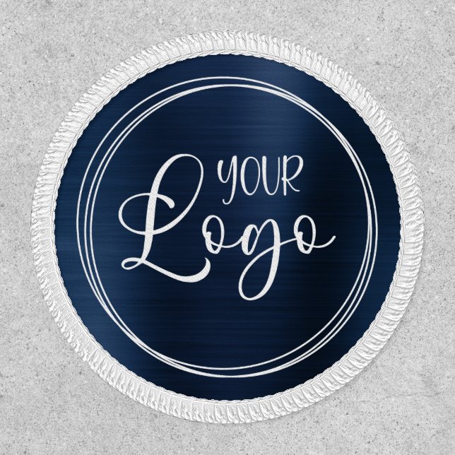 Navy Blue Foil White Logo Patch (Front)
