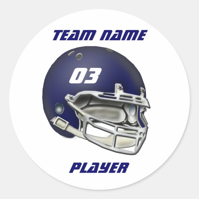 Navy Blue Football Helmet Sticker (Front)