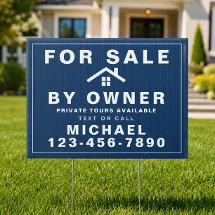 Navy Blue For Sale By Owner Real Estate Sign