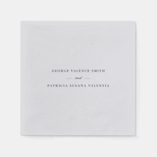 Navy Blue Formal Calligraphy Elegant Wedding Napkins