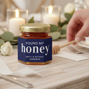 Navy Blue Found My Honey Wedding Jar Favors