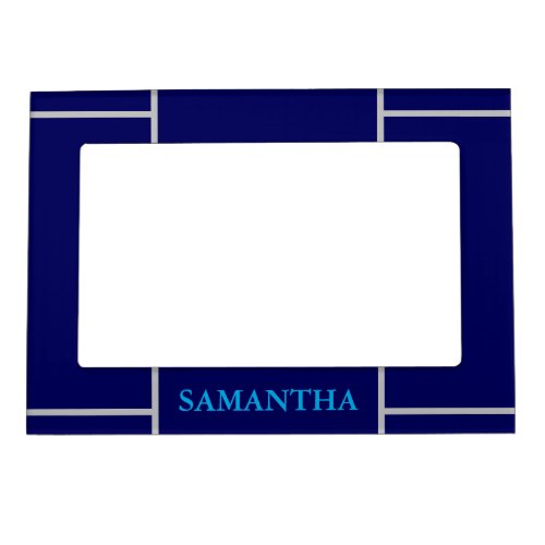 Navy Blue Framed Name Magnetic Frame