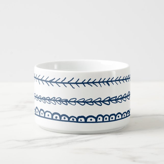 Navy Blue Fun Doodles Wedding Bowl (Center)