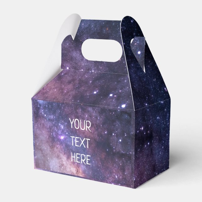 Navy Blue Galaxy Starry Night Stars Modern  Favor Boxes (Front Side)
