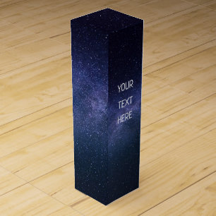 Navy Blue Galaxy Starry Night Stars Modern Wine Box