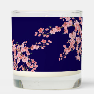 Navy Blue Garden Cherry Blossom Scented Candle