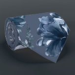 Navy Blue Garden Florals Navy Wedding Neck Tie<br><div class="desc">A classic navy blue and white wedding neck tie featuring a watercolor-painted assembly of garden florals including peonies in shades of navy blue,  muted navy,  dusty grays and dusty blues. A classic navy wedding neck tie.</div>