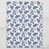 Navy Blue Damask Arts & Craft Stationery Paper