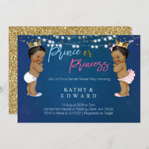 Navy Blue gender reveal Invitation