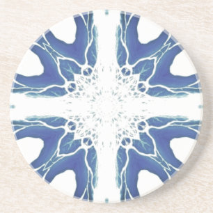 Navy blue geometric design coaster