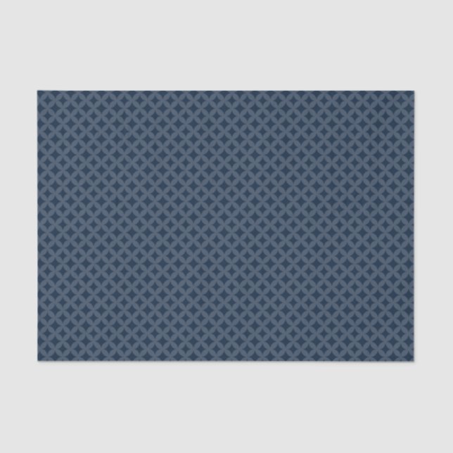 Navy Blue Geometric Diamonds Pattern Tissue Paper (Front)