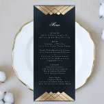 Navy Blue Geometric Gold Gatsby Wedding Menu<br><div class="desc">slim menu to match the collection
*if you would like more paper options this design can be transferred to a slim program
*or for more help contact me</div>