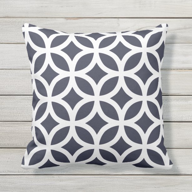 Navy Blue Geometric Pattern Decorative & Throw Pillows Zazzle