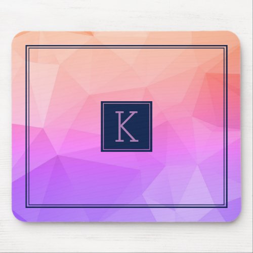 Navy Blue  Geometric Pattern Purple  Salmon Pink Mouse Pad