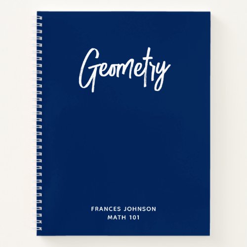 Navy Blue Geometry College Class Graph Paper Notebook