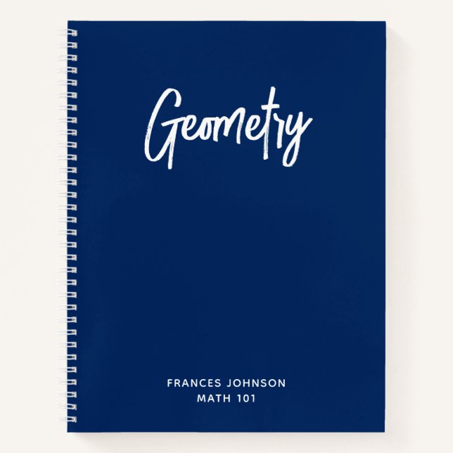Navy Blue Geometry College Class Graph Paper Notebook (Front)