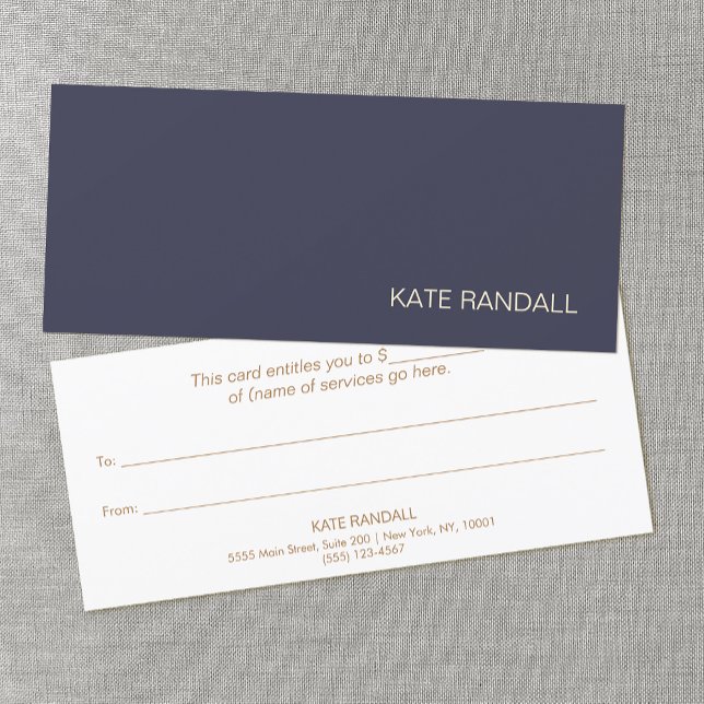 Navy Blue Gift Certificate (Creator Uploaded)