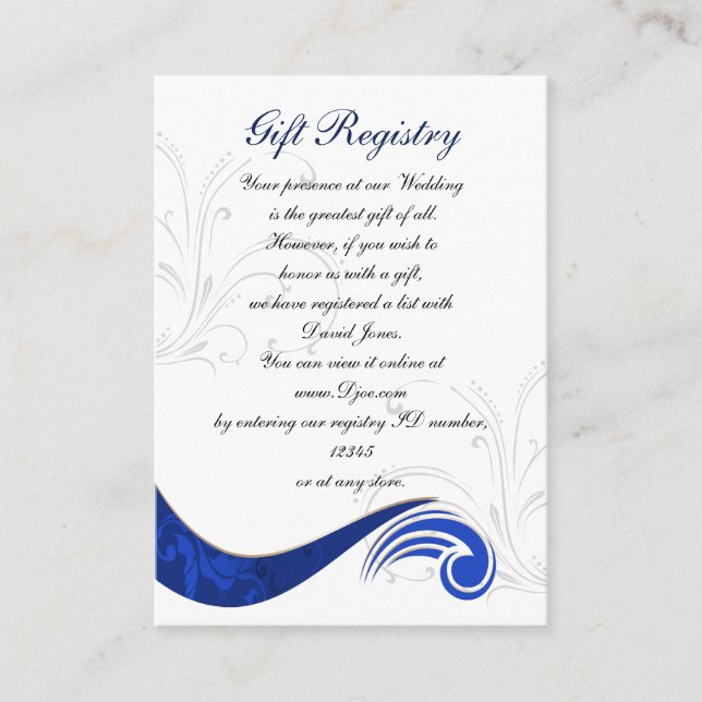 "navy blue" Gift registry  Cards (Front)