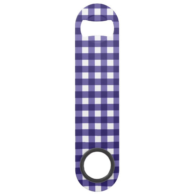 Navy blue gingham bar key (Front)