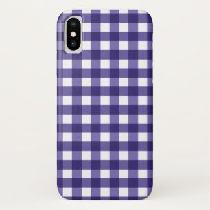 Navy blue gingham iPhone x case