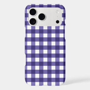 Navy blue gingham iPhone 17 pro max case