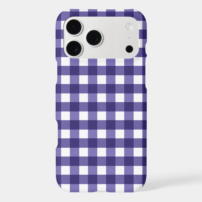 Navy blue gingham Case-Mate iPhone case (Back)